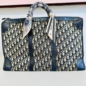 CHRISTIAN DIOR VINTAGE DIORISSIMO BLUE TROTTER WEEKENDER TRAVEL LUGGAGE BAG